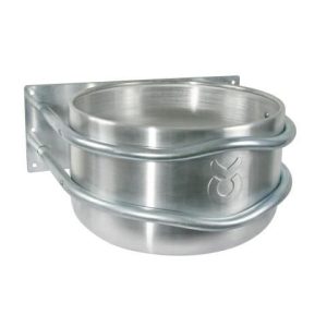 Voerbak aluminium rond wandmontage